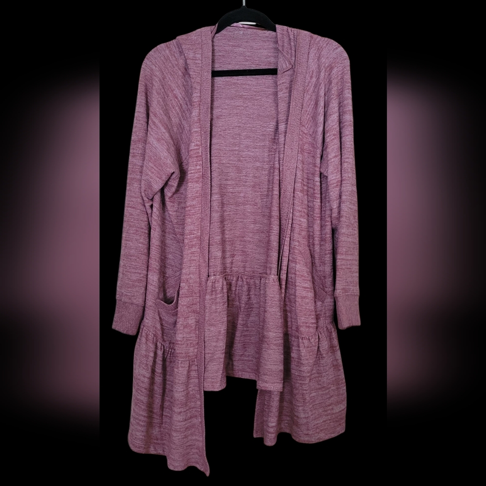 Pink/Red Open Front Cardigan